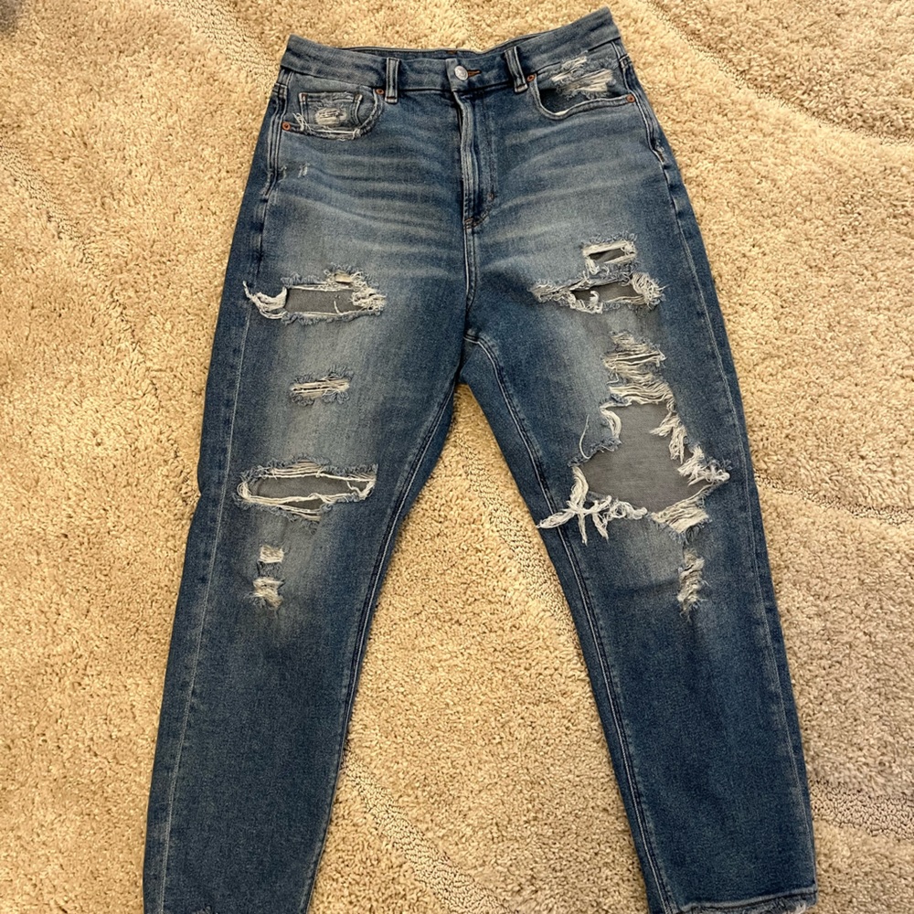 American Eagle Hi-rise Distressed 'Mom Jean'